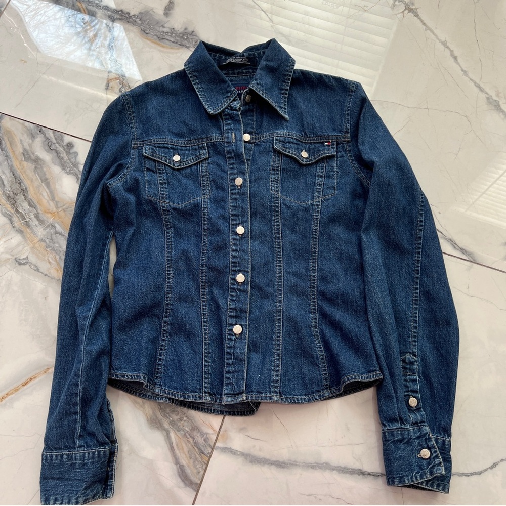 VTG Tommy Hilfiger Women’s Dark Wash Denim Cotton Shirt Medium